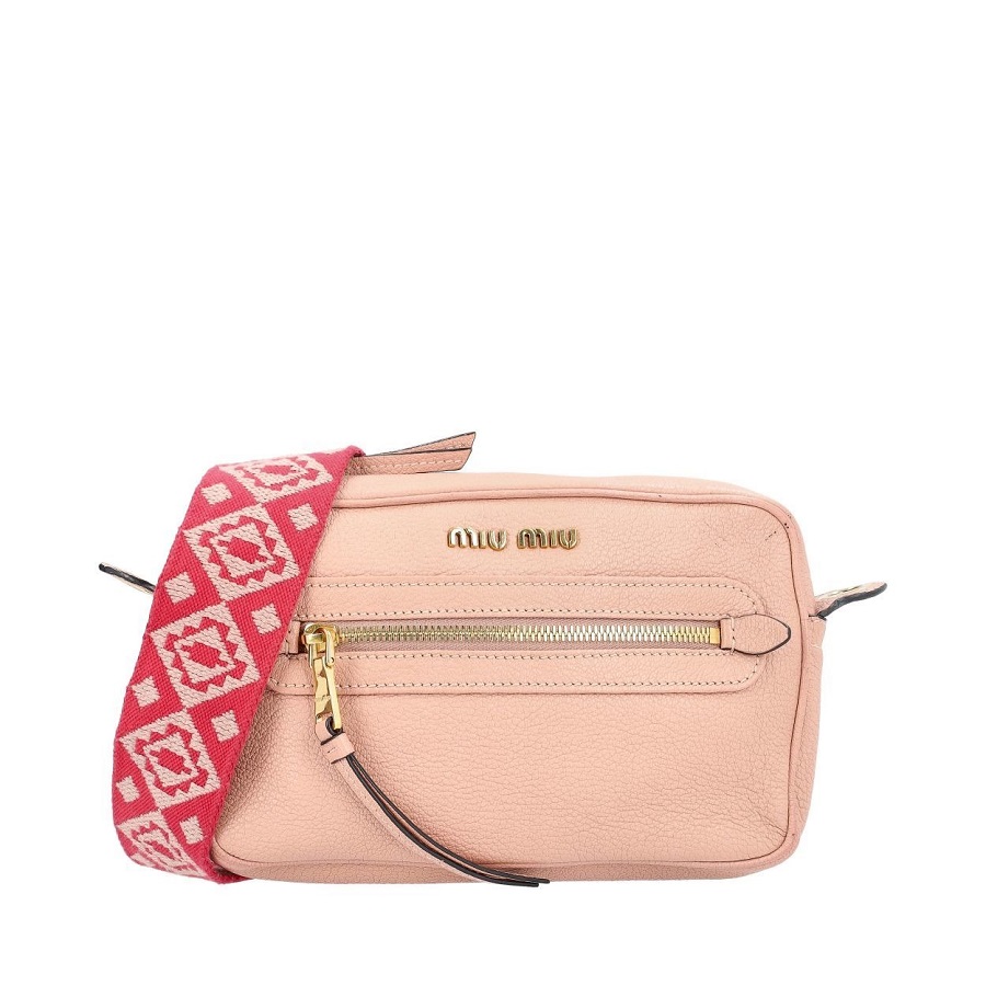 Pink Leather Crossbody Bag